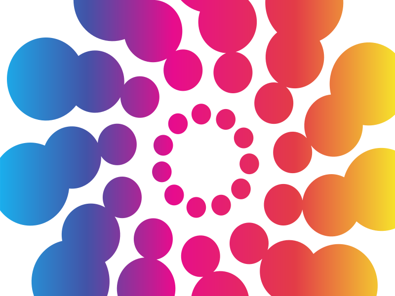Retro bubbles gradient colour