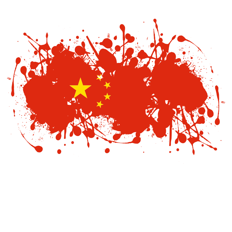 Chinese flag ink splatter