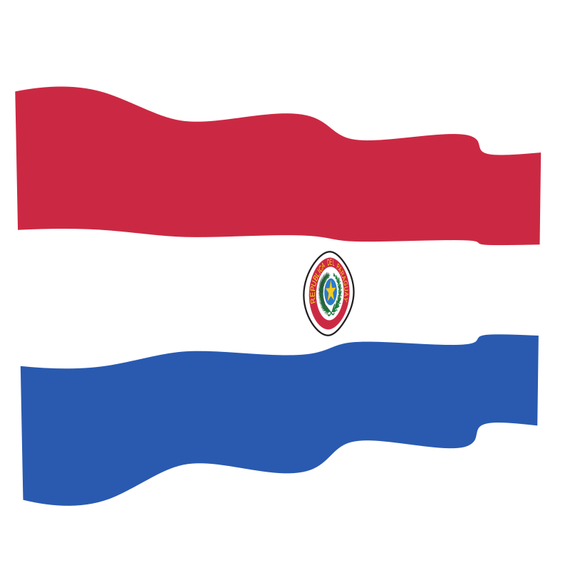 Waving flag of Paraguay