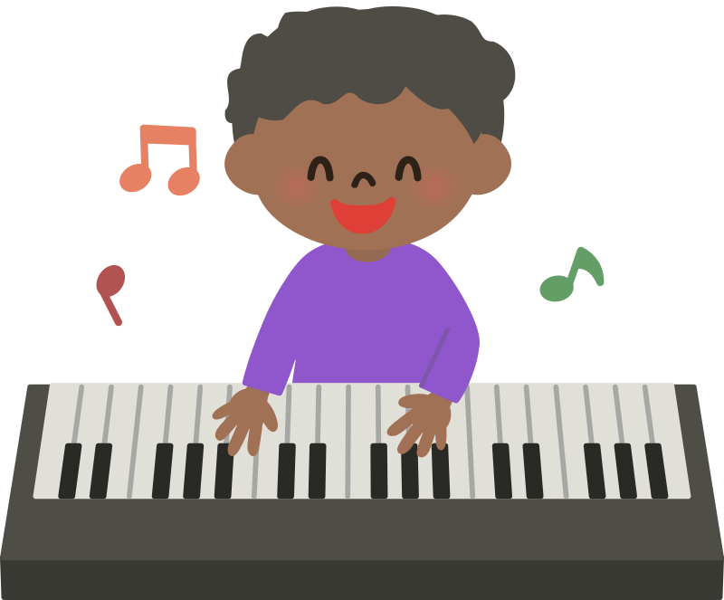 African Kid Playing Piano