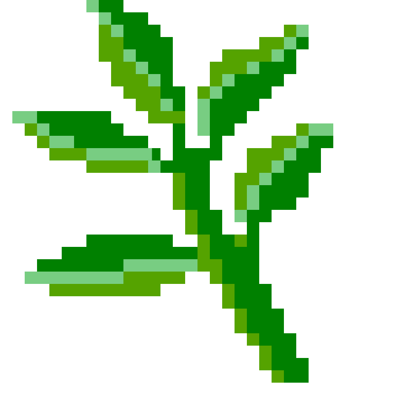 green pixel leaves