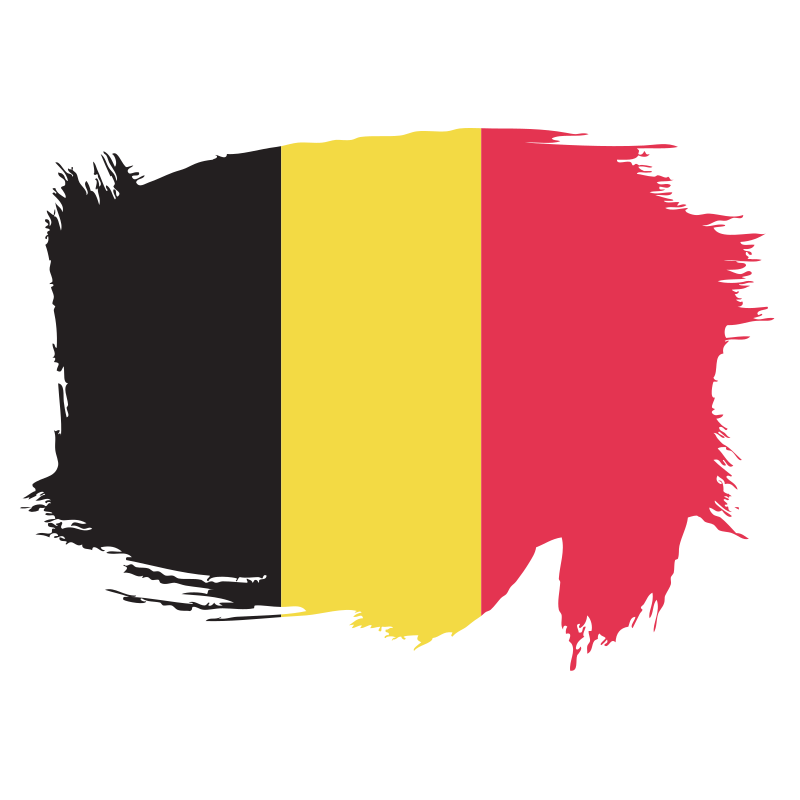Belgian flag painted