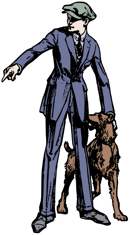 Boy in a Suit with a Dog - Colour