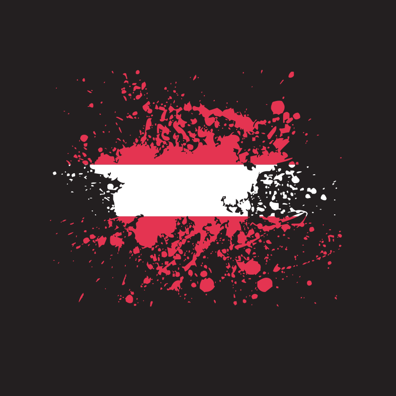 Austria republic flag ink grunge