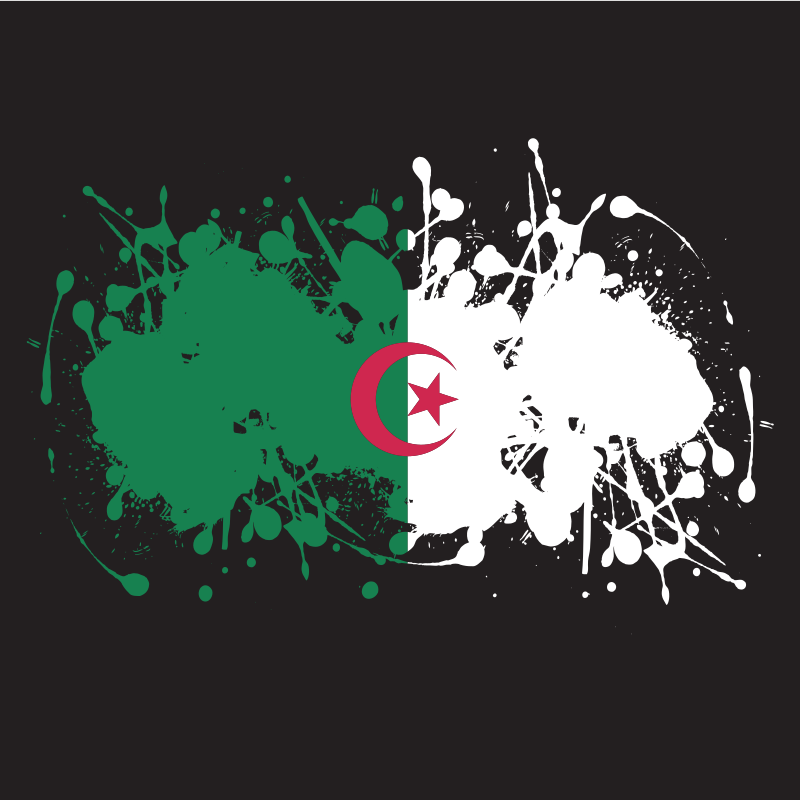 Ink splash Algeria flag