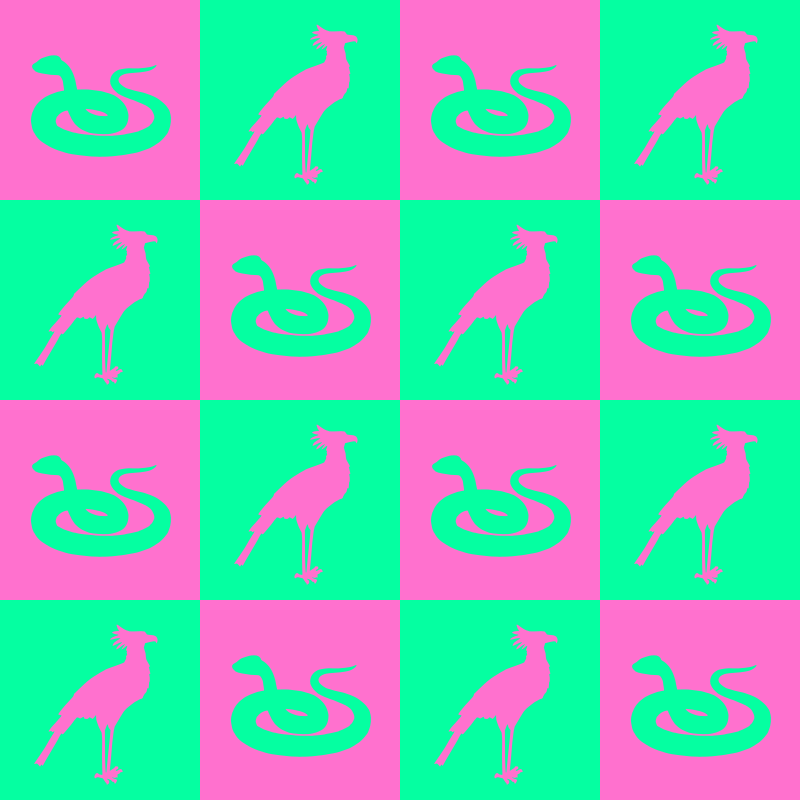 Bird and snake pattern (vaporwave remix)