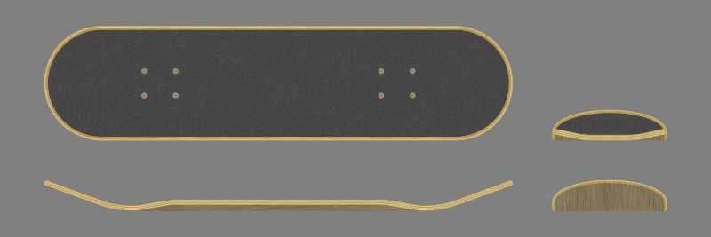 skateboard deck layout