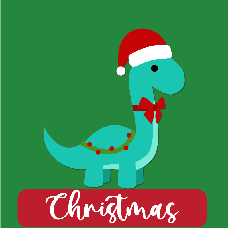 Christmas Cartoon Dinosaur