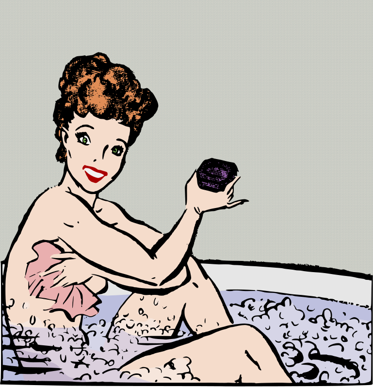 Retro Woman in a Bath