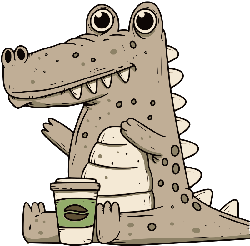 Alligator with Coffee