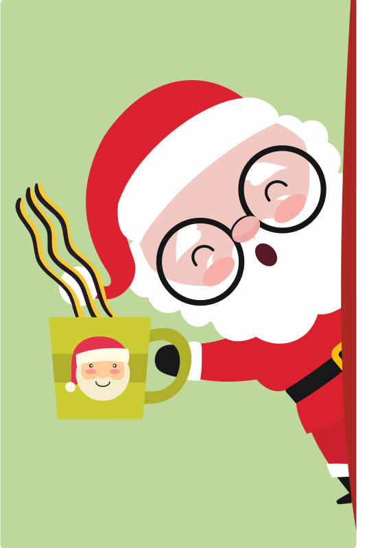 Santa With Coffee
