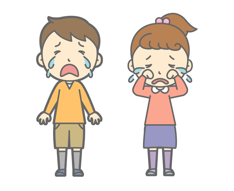 Crying Boy and Girl