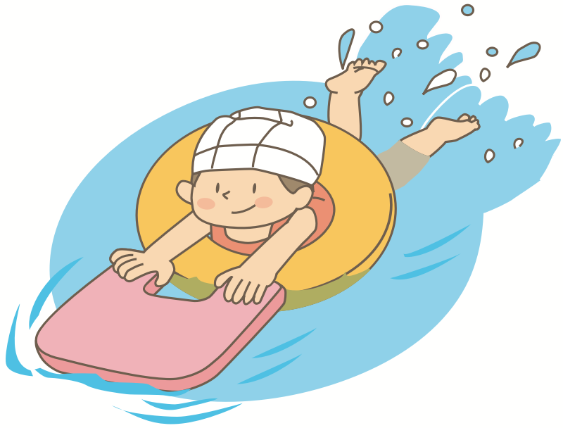 Swimming with kickboard