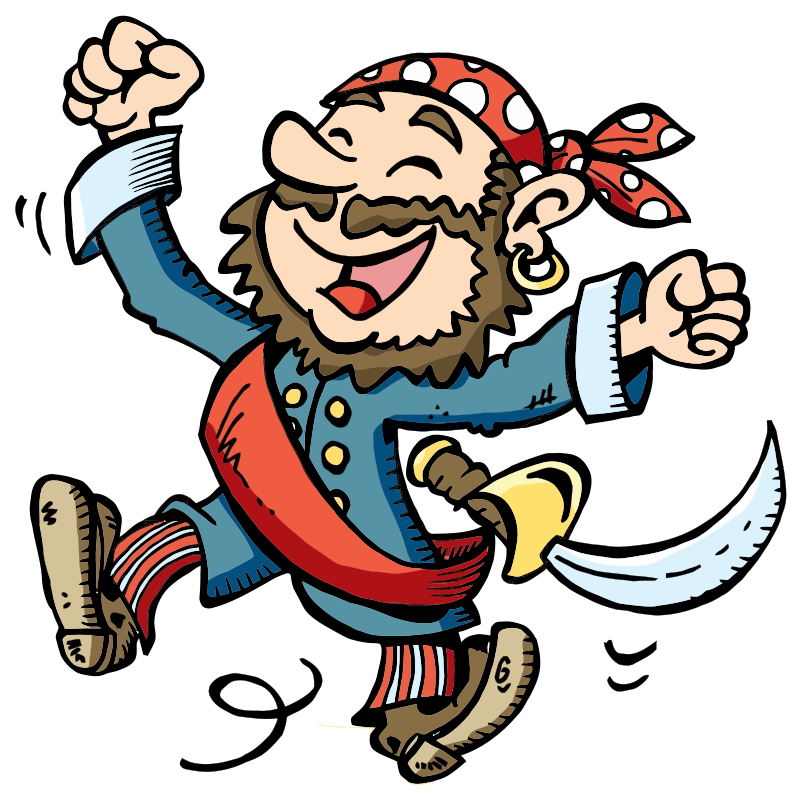 Happy Cartoon Pirate - Isolated