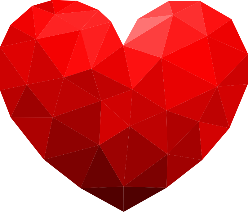 Low poly Heart Transparent
