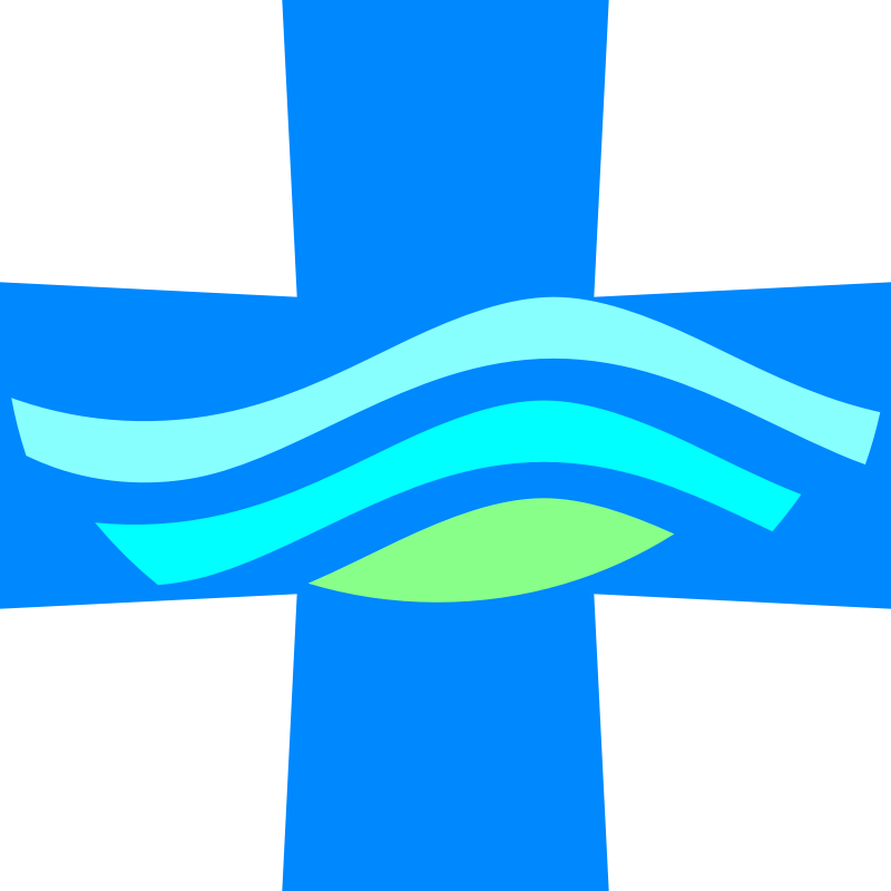 Cross with waves