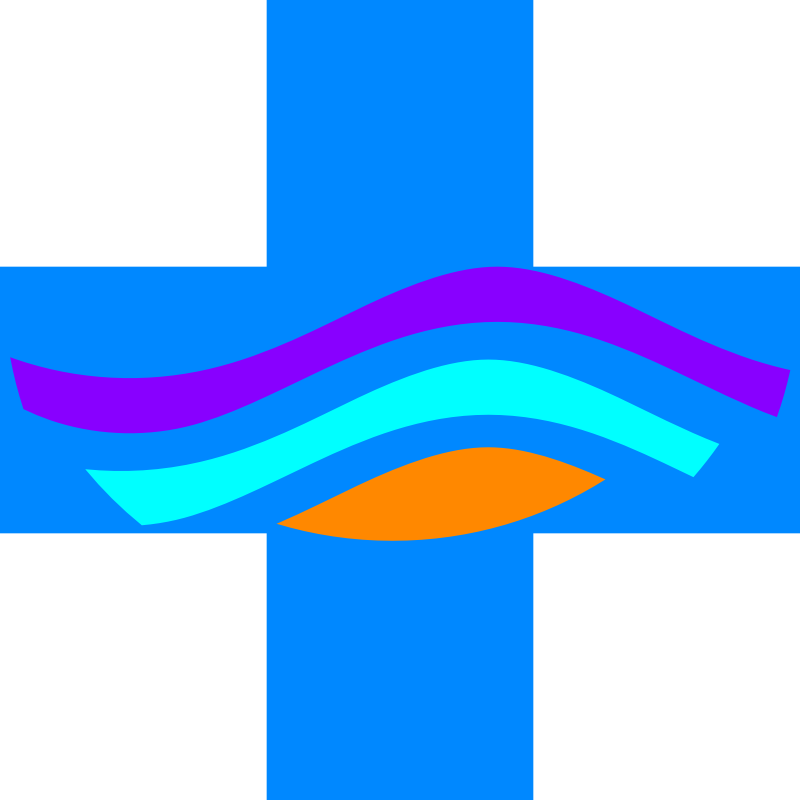 Cross with color waves