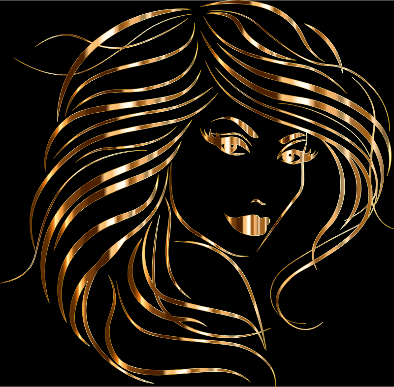 Stylized Woman Portrait By Karen Arnold Vectorized Gold