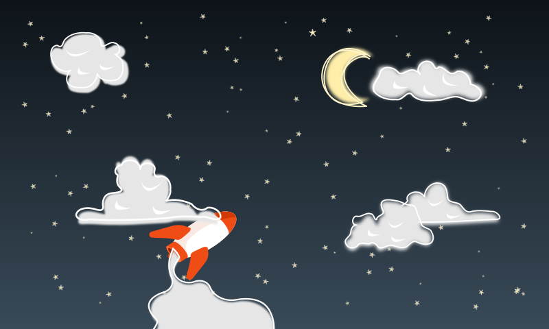 Night Sky with Rocket