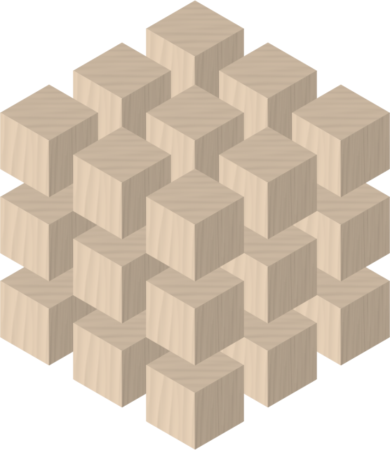 Animated wooden cube