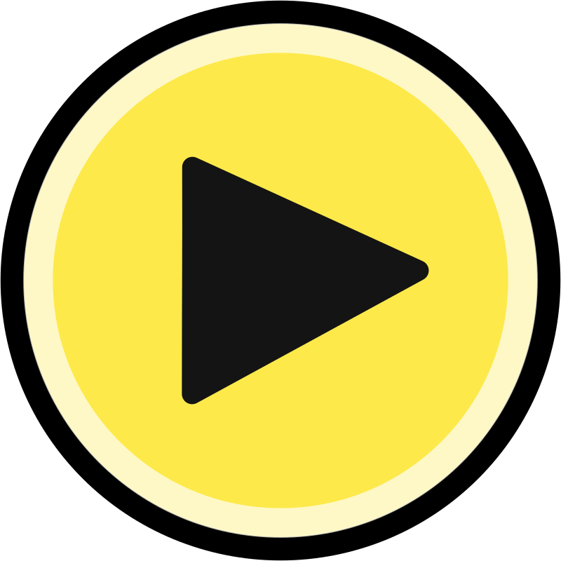 Button - Play (yellow & black)