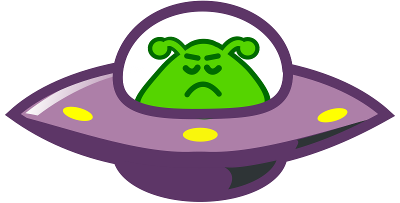 UFO with Grumpy Alien