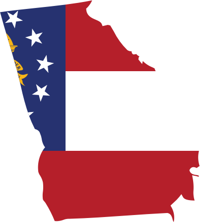 Georgia State Outline with Flag Background