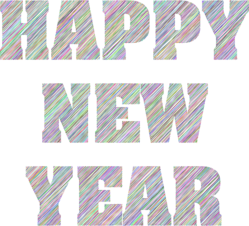 Happy New Year Typography Scribble