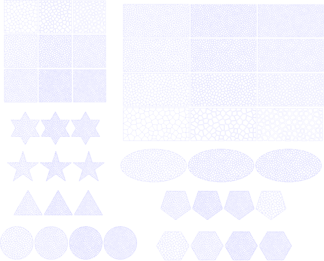 Collection of parametric generated Voronoi diagrams