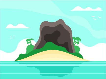Tropical island vector