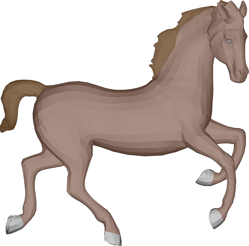 Horse Low Poly 3D - Brown
