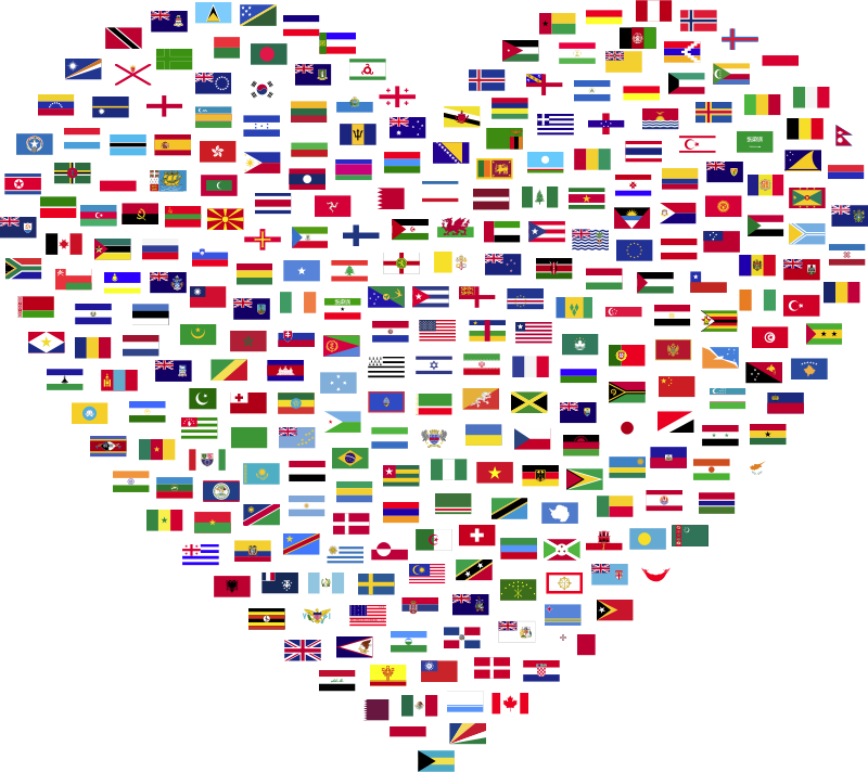 Countries Flags Heart