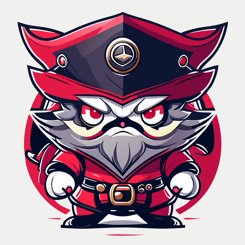 Cute angry animal pirate