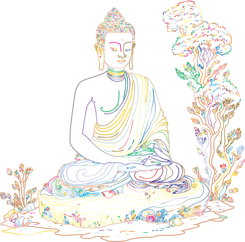 Buddha Meditating Prismatic No BG