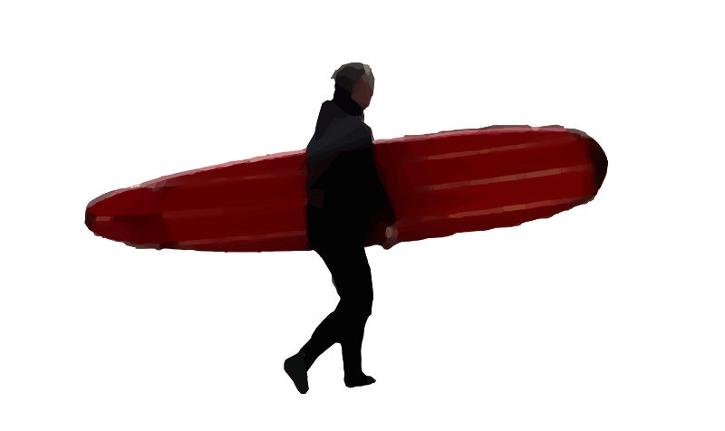 Red Board Surfer