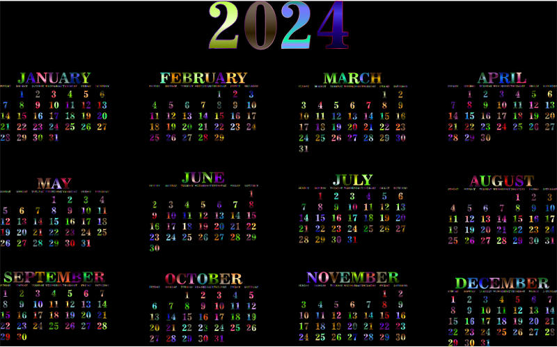 2024 Calendar Chromatic