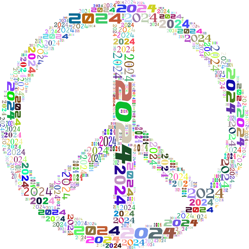 2024 Peace Sign Colorful