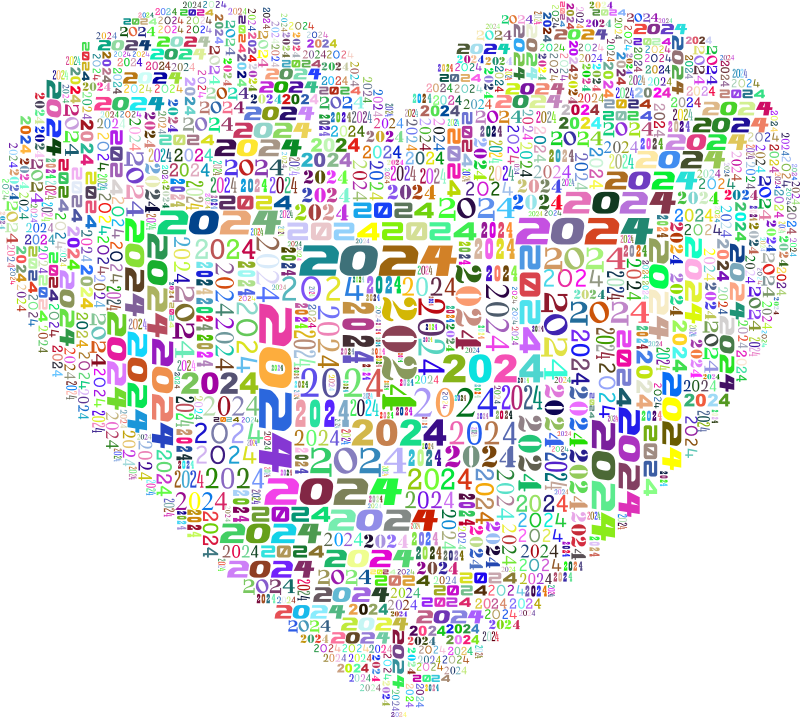 2024 Heart Colorful