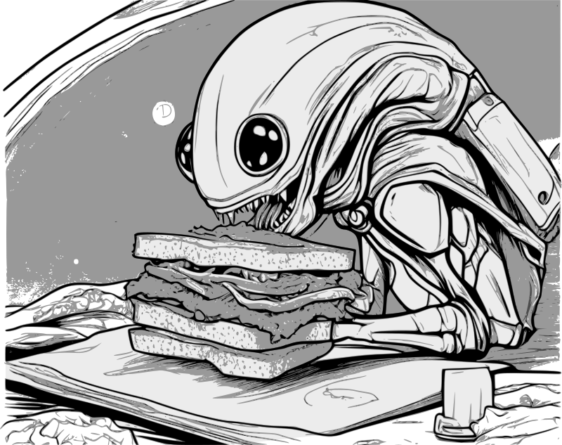 Creature Eating a Sandwich