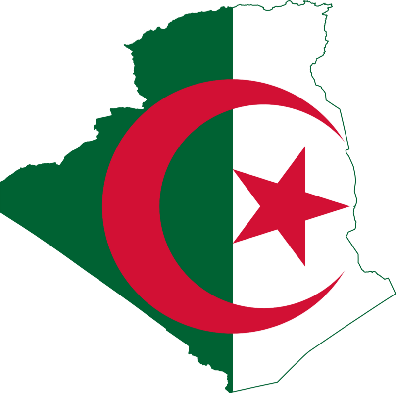Flag map of Algeria خريطة وعلم الجزائر