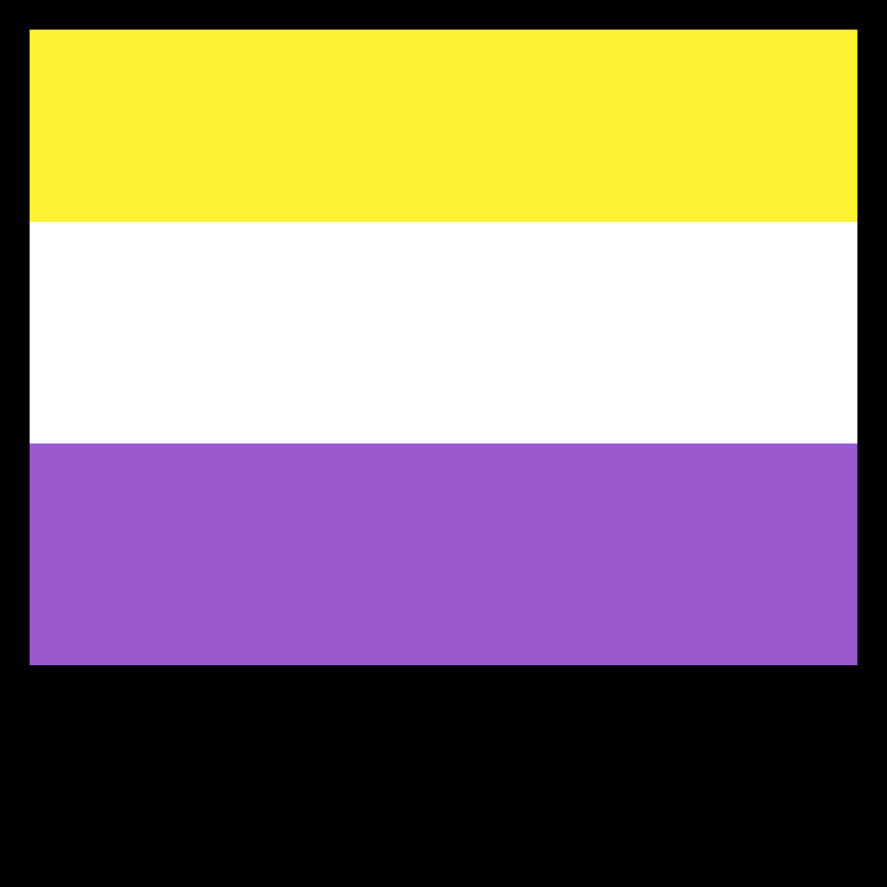 Non-binary pride flag square black border