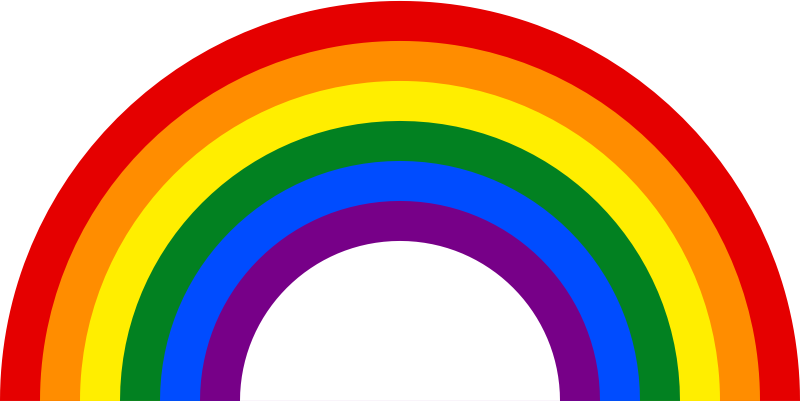 Rainbow semicircle LGBT+ pride flag half moon 