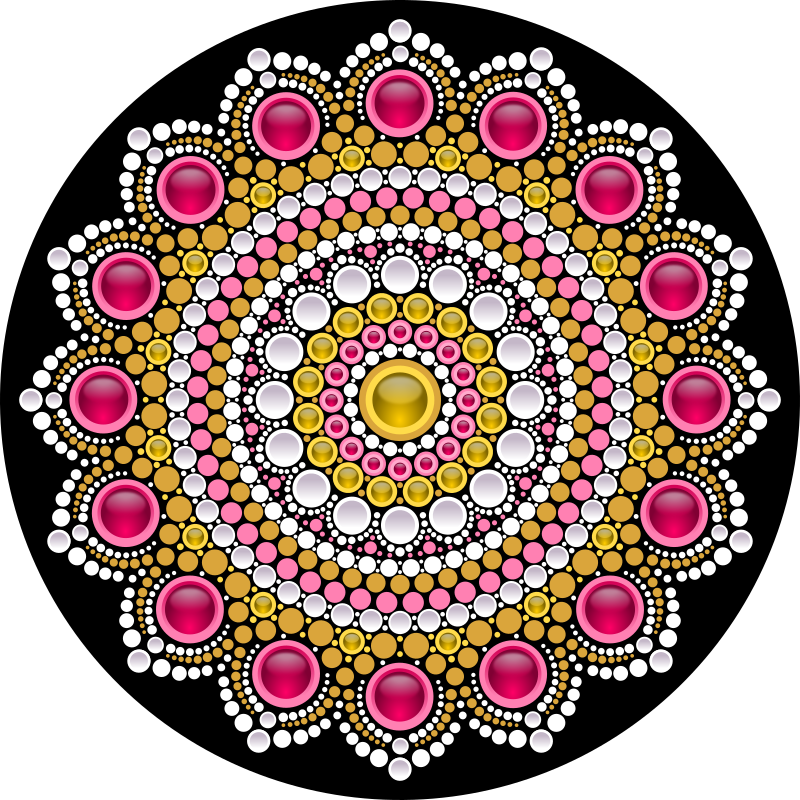 Dot Mandala - Pink Gems