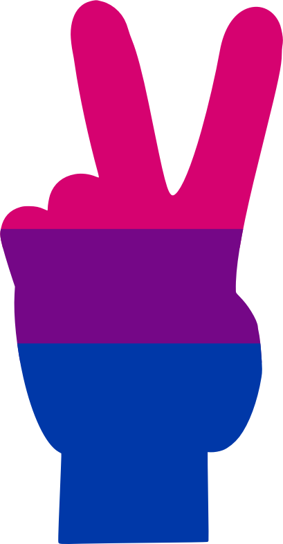 bisexual peace v-sign hand symbol