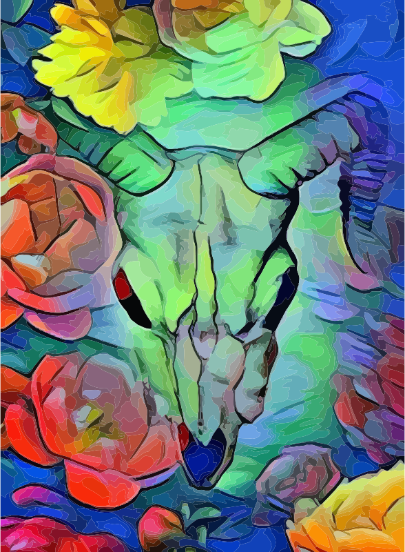 Sheep skull abstract art