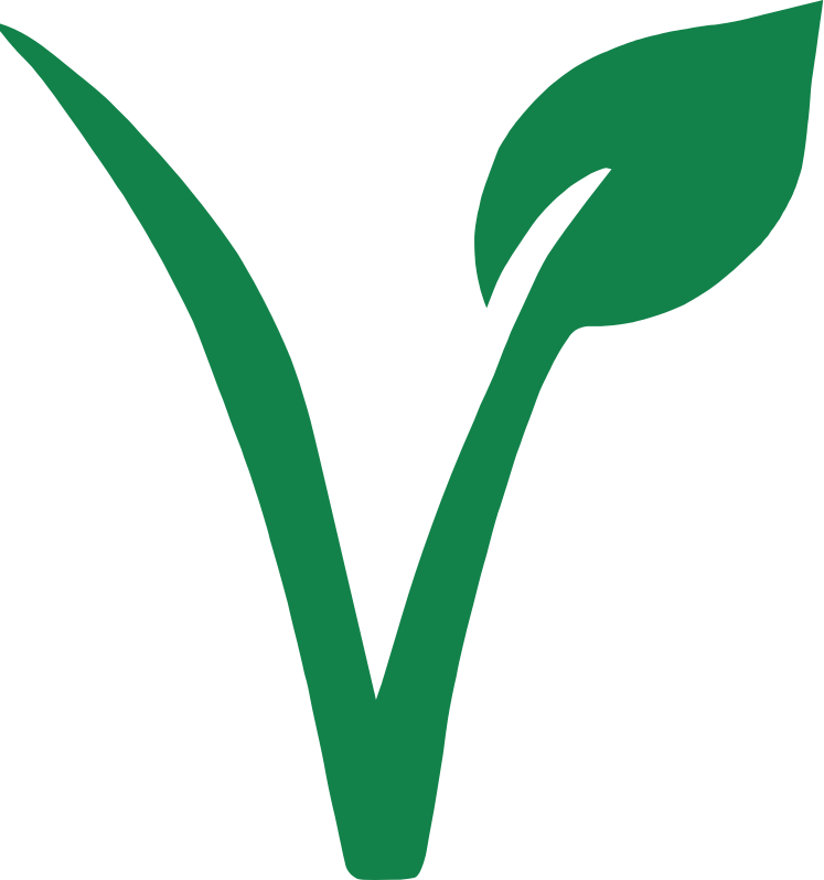 Vegan v plant leaf seed green symbol 