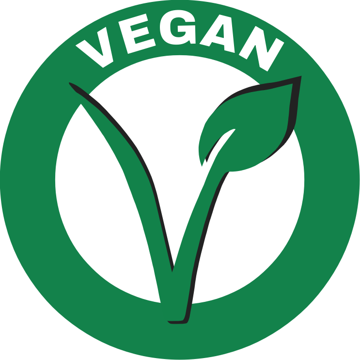 Vegan v text frame around green leaf 