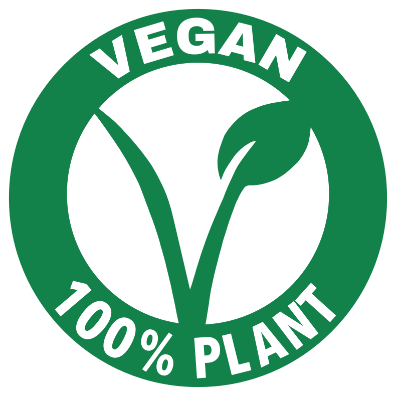 plant based vegan green round border on white 