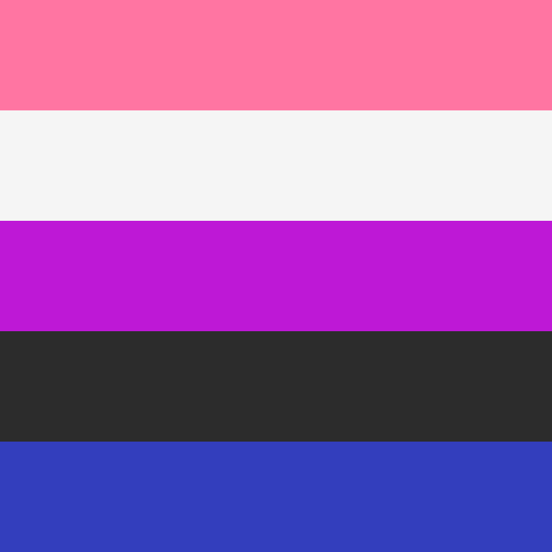 Gender-fluid LGBT pride flag in square profile