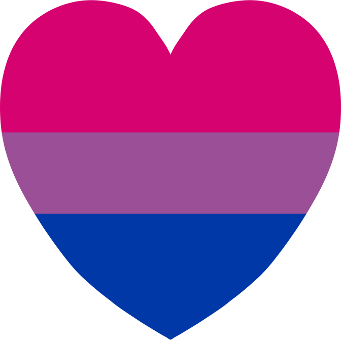 Bisexual pride flag heart love symbol 